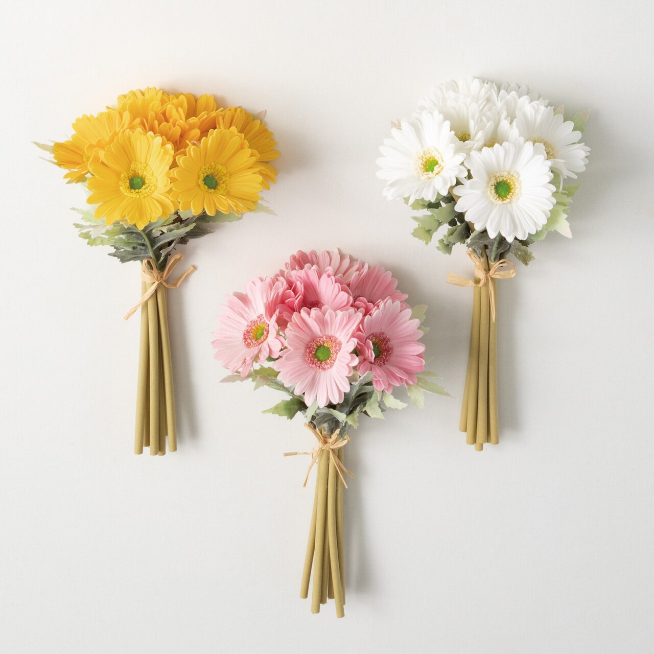 Sullivan's Daisy Bush Set of 3, Multicolor Faux Floral Stem for Crafting, Weddings, Home and Holiday Decoration, 13 Inch